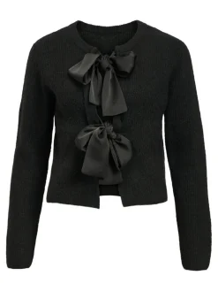 Object Neuletakit*neuletakki Objparvi Sateen Bow Black