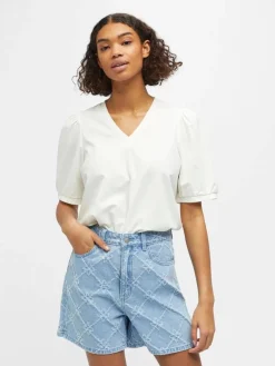 Object Puserot*pusero Objcaroline S/S Cloud dancer