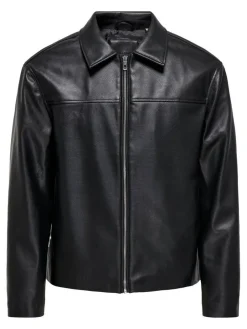 Only & Sons Talvitakit*keinonahkatakki Onsjack Black