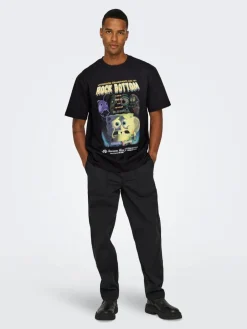 Only & Sons T-Paidat*t-paita Onsspongebob Black