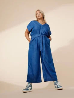 Only Carmakoma Hameet Ja Haalarit*haalari Caryuka Bea S/S Medium blue denim