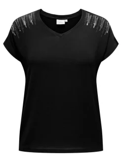 Only Carmakoma Puserot*pusero Carlouisa Capsleeve Black sleeve studs