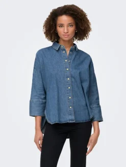 Only Puserot*farkkupusero Onlgrace-Elli 3/4 Medium blue denim