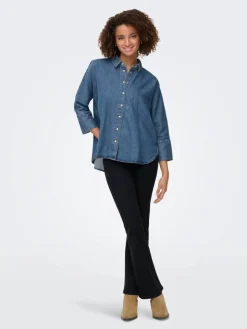 Only Puserot*farkkupusero Onlgrace-Elli 3/4 Medium blue denim