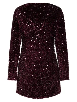 Only Lyhyet Juhlamekot*mekko Onlanika Sequins V-Neck Winetasting