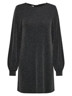 Only Vapaa-Ajan Mekot*mekko Onlcarol L/S Glitter Bow Black harlekin silver