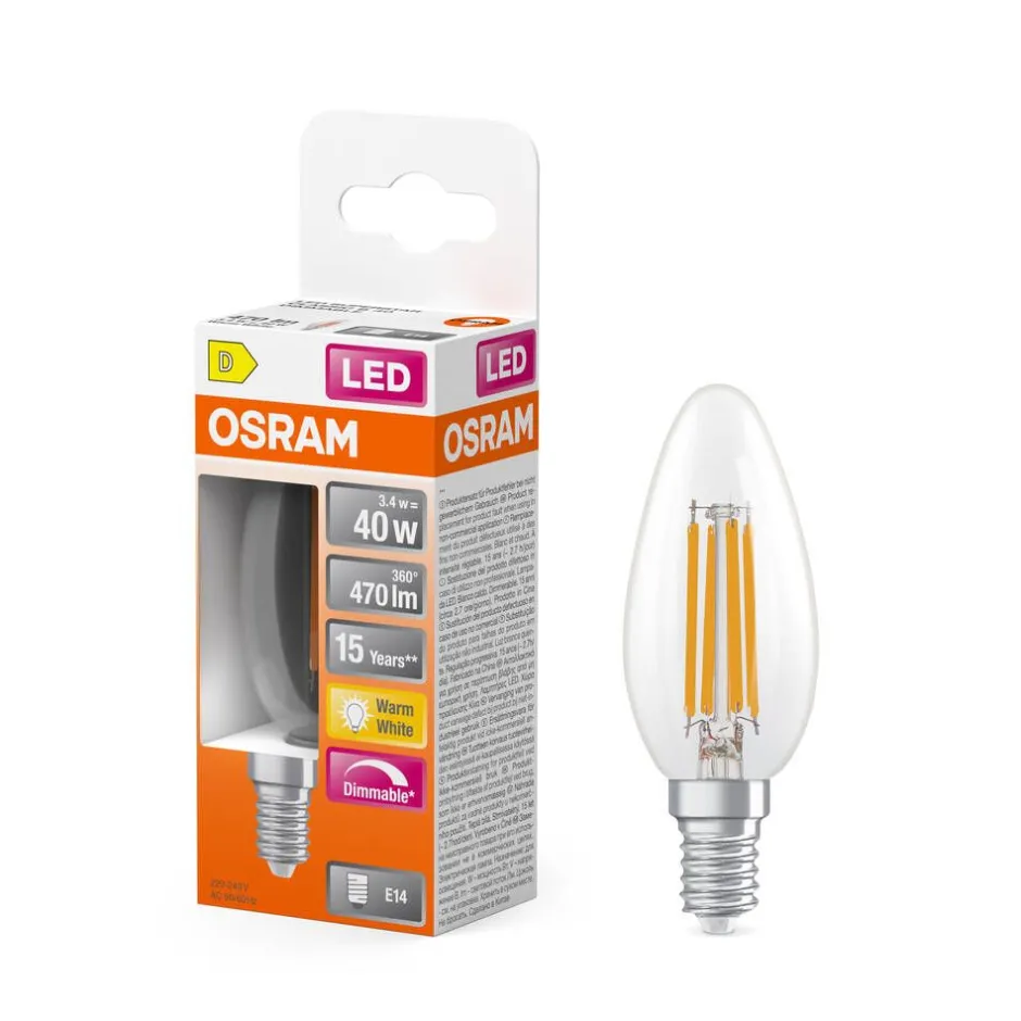 Osram Lamput Ja Valaisintarvikkeet*LED Superstar Classic B 40 Fil. DIM 3.4W 827 Clear E14