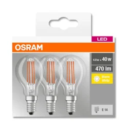 Osram Lamput Ja Valaisintarvikkeet*Led-lamppu Base CL mainos P40 FIL 4,5 W/827 E14 3 kpl/pkt