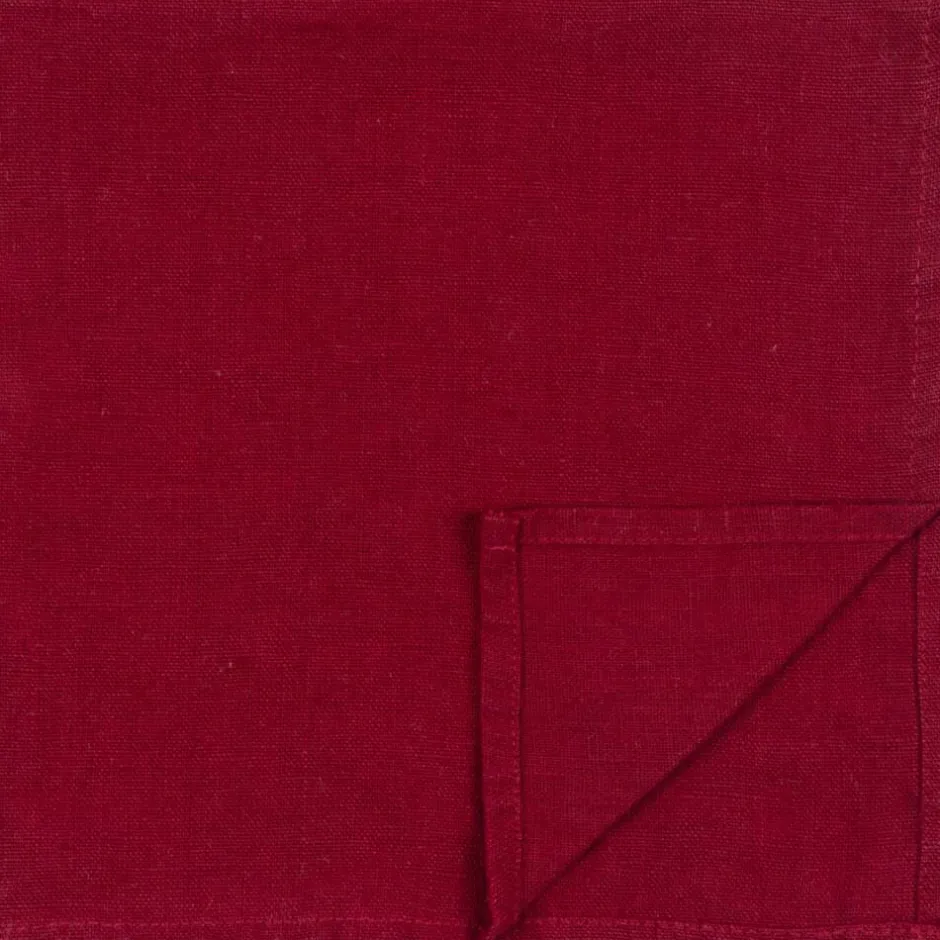 Pentik Keittiötekstiilit*Soolo pellavaservetti punainen 44x44 cm