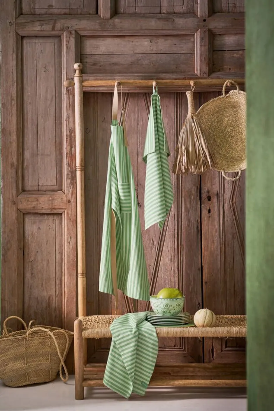 Pip Studio Keittiötekstiilit*keittiöpyyhe Stripes 65x65 cm 2 kpl Light Green