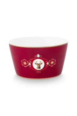 Pip Studio Astiat*kulho Love Birds Medallion Deer 15 cm Dark Red