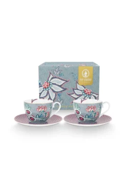 Pip Studio Astiat*kuppi & aluslautanen Flower Festival 280 ml 2 kpl