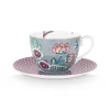 Pip Studio Astiat*kuppi & aluslautanen Flower Festival 280 ml Light