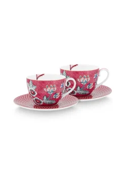 Pip Studio Astiat*kuppi & aluslautanen Flower Festival 280 ml 2 kpl