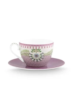 Pip Studio Astiat*kuppi ja alunen Lily&Lotus Tiles 280 ml Lilac