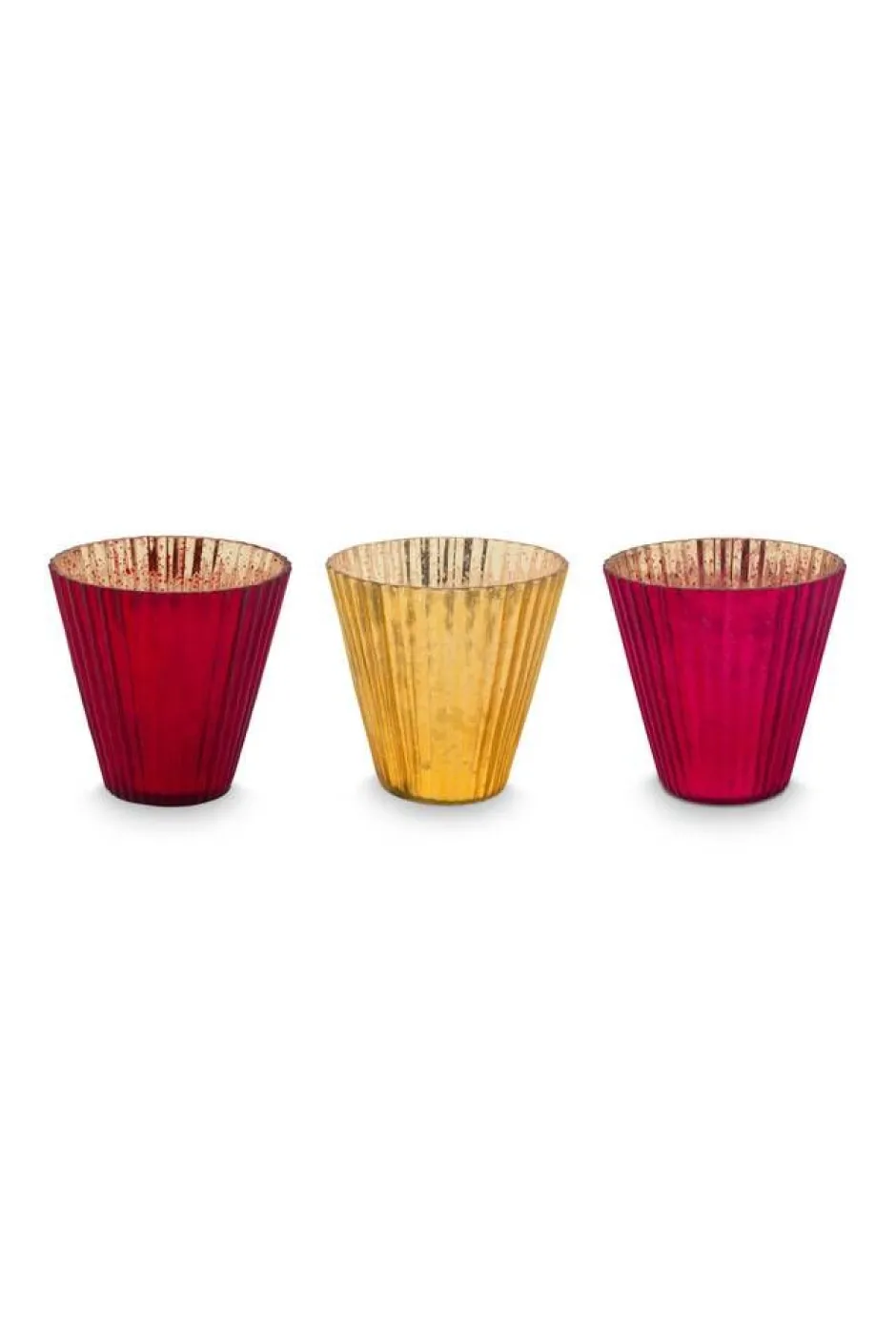 Pip Studio Lyhdyt Ja Kynttilänjalat*kynttilälyhty Glass 10x10,5 cm 3 kpl Red 3 kpl