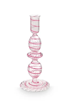 Pip Studio Lyhdyt Ja Kynttilänjalat*kynttilänjalka lasia Swirl S 20 cm Pink