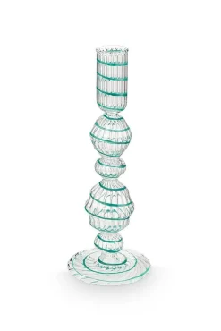 Pip Studio Lyhdyt Ja Kynttilänjalat*kynttilänjalka Swirl Light Blue M 22 cm