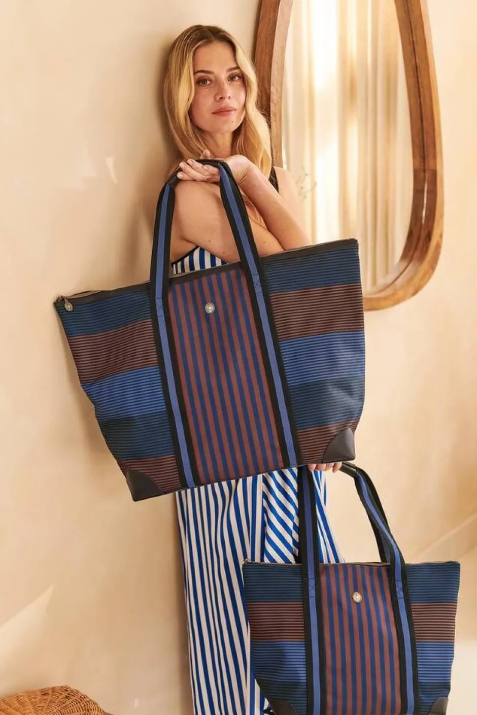Pip Studio Laukut Ja Kassit*laukku Tilda Large Stripe Blue 66x20x44 cm