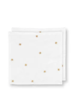 Pip Studio Keittiötekstiilit*lautasliina Embroidery Stars Gold 40x40 cm 2kpl