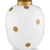 Pip Studio Maljakot Ja Ruukut*maljakko Metal Dots 32 cm White-Gold