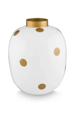 Pip Studio Maljakot Ja Ruukut*maljakko Metal Dots 32 cm White-Gold