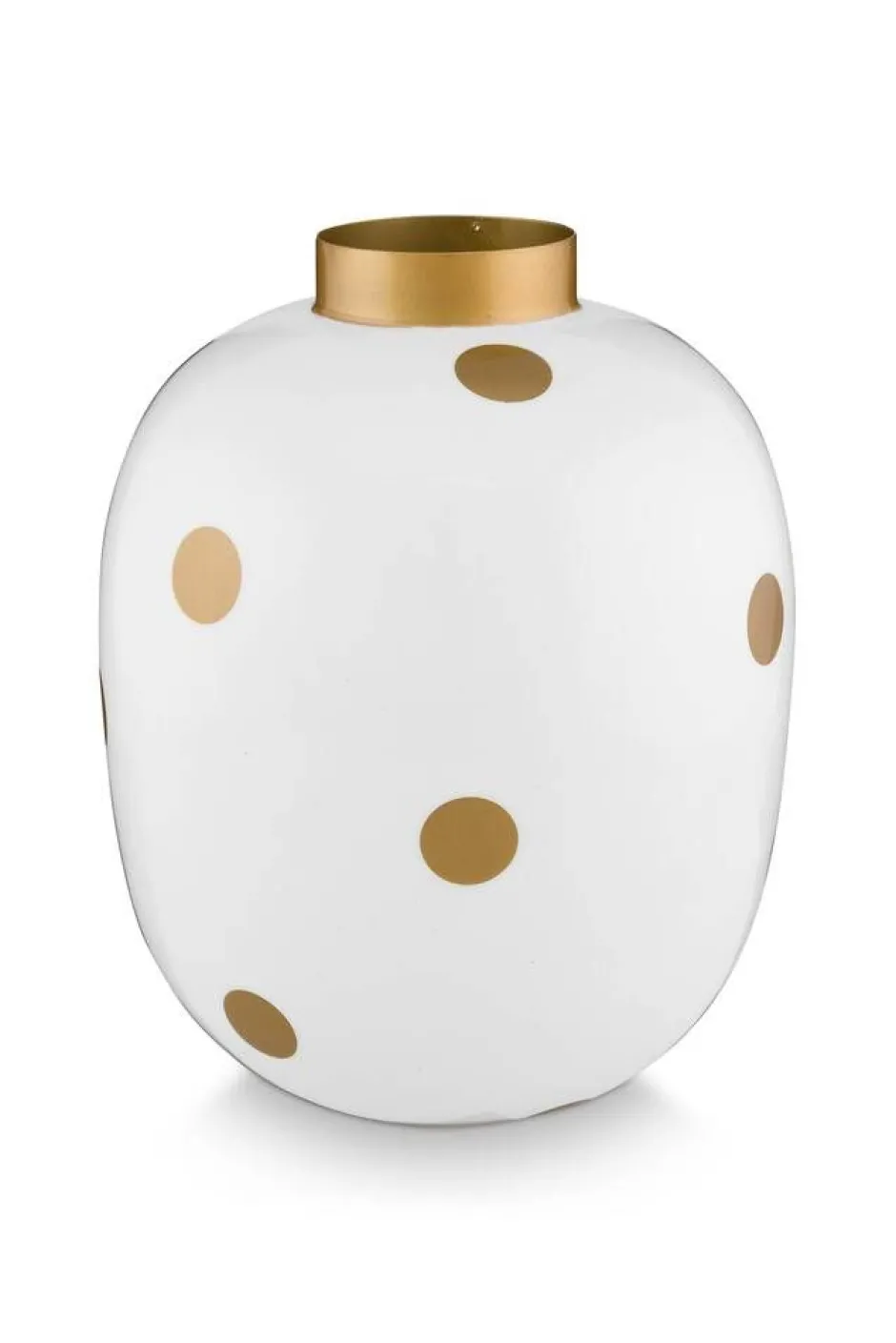 Pip Studio Maljakot Ja Ruukut*maljakko Metal Dots 32 cm White-Gold