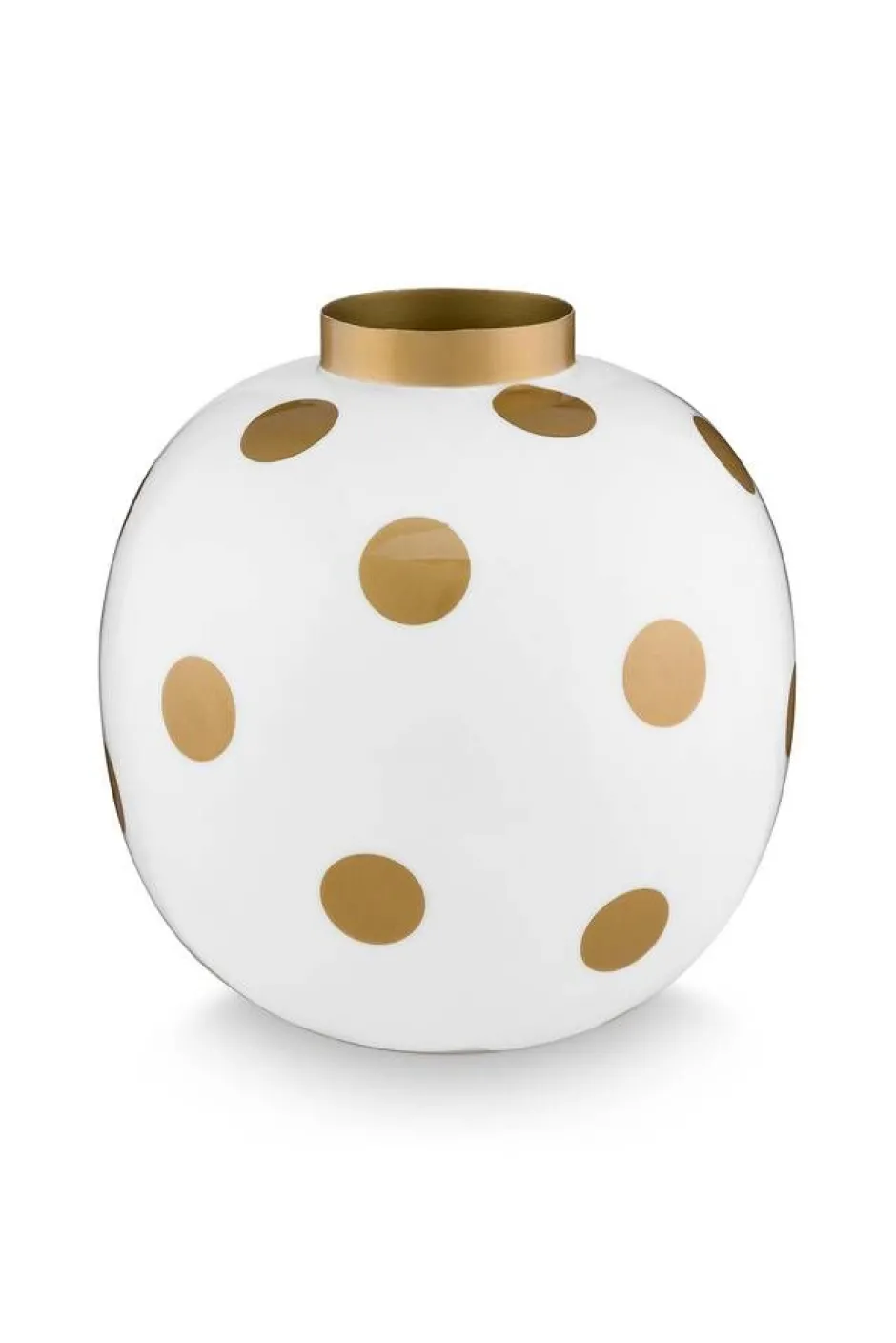 Pip Studio Maljakot Ja Ruukut*maljakko Metal Dots 23 cm White-Gold
