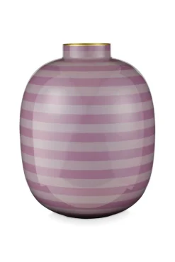 Pip Studio Maljakot Ja Ruukut*maljakko Metal Stripes 32 cm Lilac