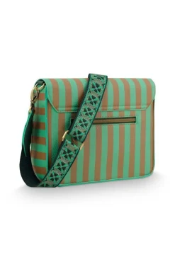 Pip Studio Laukut Ja Kassit*olkalaukku Fenna Medium Stripe Green 25x7x20 cm