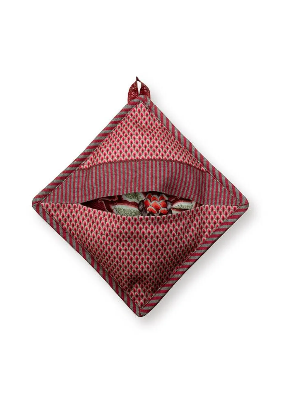 Pip Studio Keittiötekstiilit*patalappu Flower Festival 22x22 cm Dark Pink
