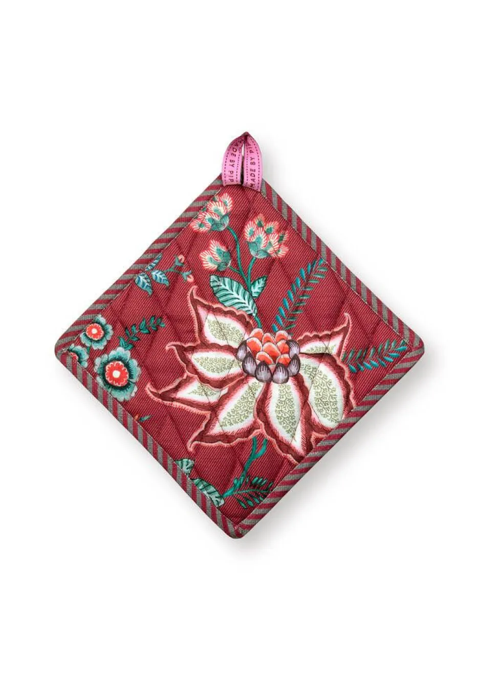 Pip Studio Keittiötekstiilit*patalappu Flower Festival 22x22 cm Dark Pink
