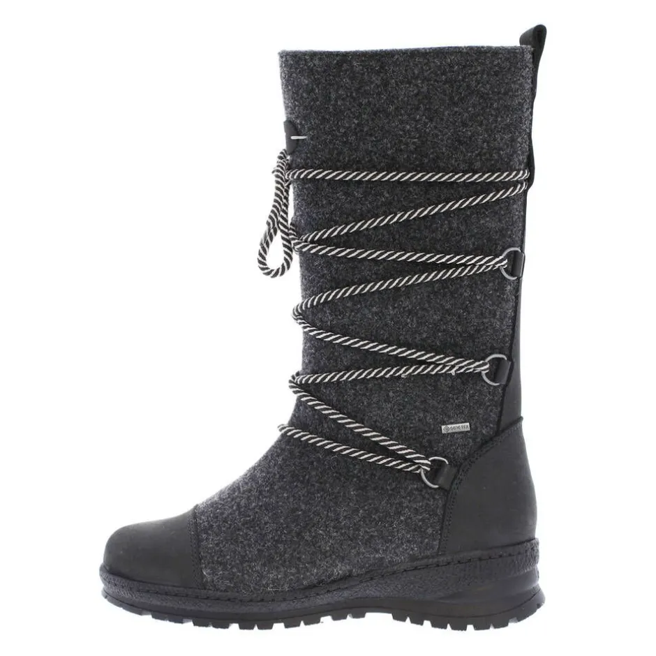 Pomar Saappaat*saappaat Saana 115 Granit Felt / Black Waxy Leather