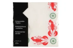 Kertakäyttö*Rapu lautasliina 33 cm kompostoituva 20 kpl