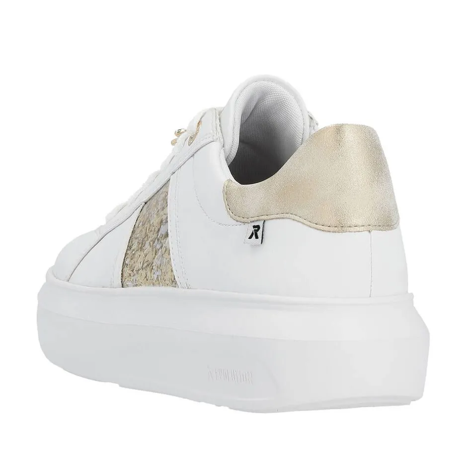 Rieker R-Evolution Tennarit Ja Sneakerit*sneakerit W1202-82 82 Weiss / Muschel / Gold-Silber