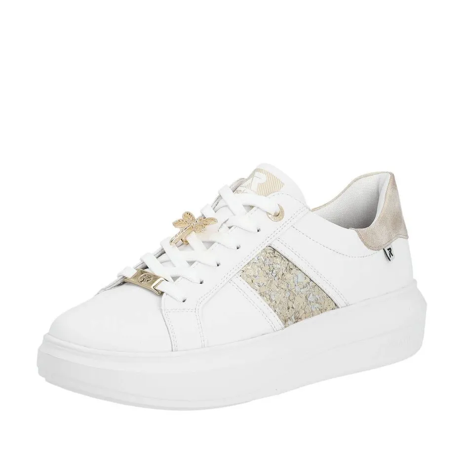 Rieker R-Evolution Tennarit Ja Sneakerit*sneakerit W1202-82 82 Weiss / Muschel / Gold-Silber