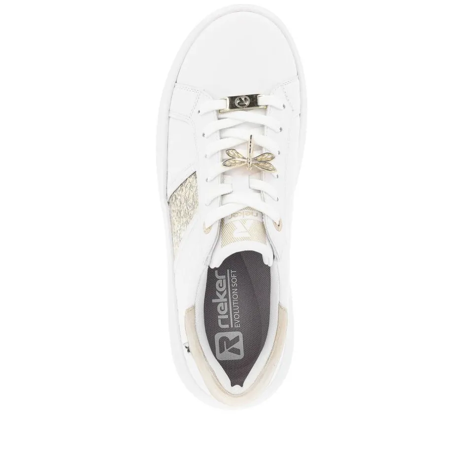 Rieker R-Evolution Tennarit Ja Sneakerit*sneakerit W1202-82 82 Weiss / Muschel / Gold-Silber