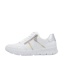 Rieker Tennarit Ja Sneakerit|Kävelykengät*tennarit N1313-80 Weiss Silber 80 Weiss/silber/weiss