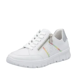 Rieker Tennarit Ja Sneakerit|Kävelykengät*tennarit N1313-80 Weiss Silber 80 Weiss/silber/weiss
