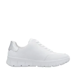 Rieker Tennarit Ja Sneakerit|Kävelykengät*tennarit N1313-80 Weiss Silber 80 Weiss/silber/weiss