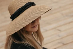 Salon Hatut Ja Pipot*olkihattu Straw Hat Wide Brim BEIGE