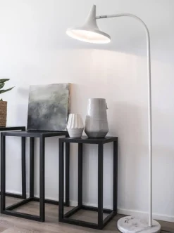 Sessak Sisustusvalaisimet*designlattiavalaisin Lakki valkoinen / marmori