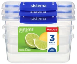 Sistema Ruoansäilytys Ja Järjestys*Klip It + rasiasetti 3 kpl 1 L