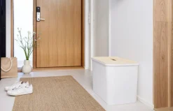 Smartstore Paperikorit Ja Roska-Astiat*Collect lajitteluastiasetti vanerikannella 76 L valkoinen
