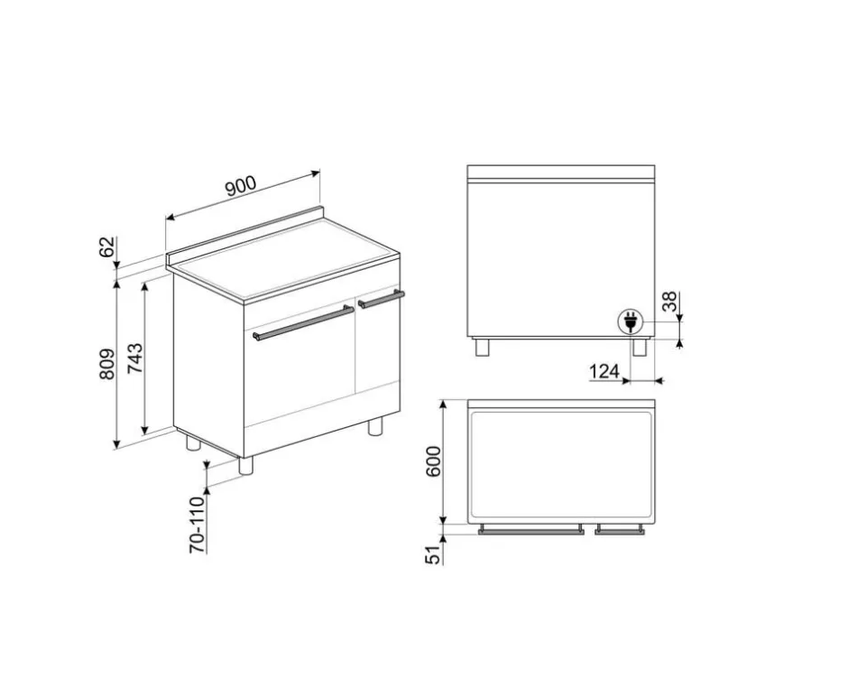 Smeg Uunit Ja Liedet*Classic liesi 90 cm rst C92IPX9
