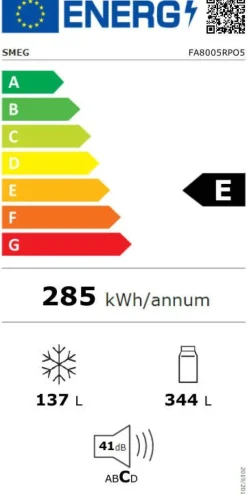 Smeg Jääkaapit Ja Pakastimet*Coloniale jääkaappi-pakastin 70 cm FA8005RPO5 kerma, oikea