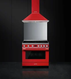 Smeg Uunit Ja Liedet*induktioliesi monitoimiuunilla CPF9IPR Portofino punainen