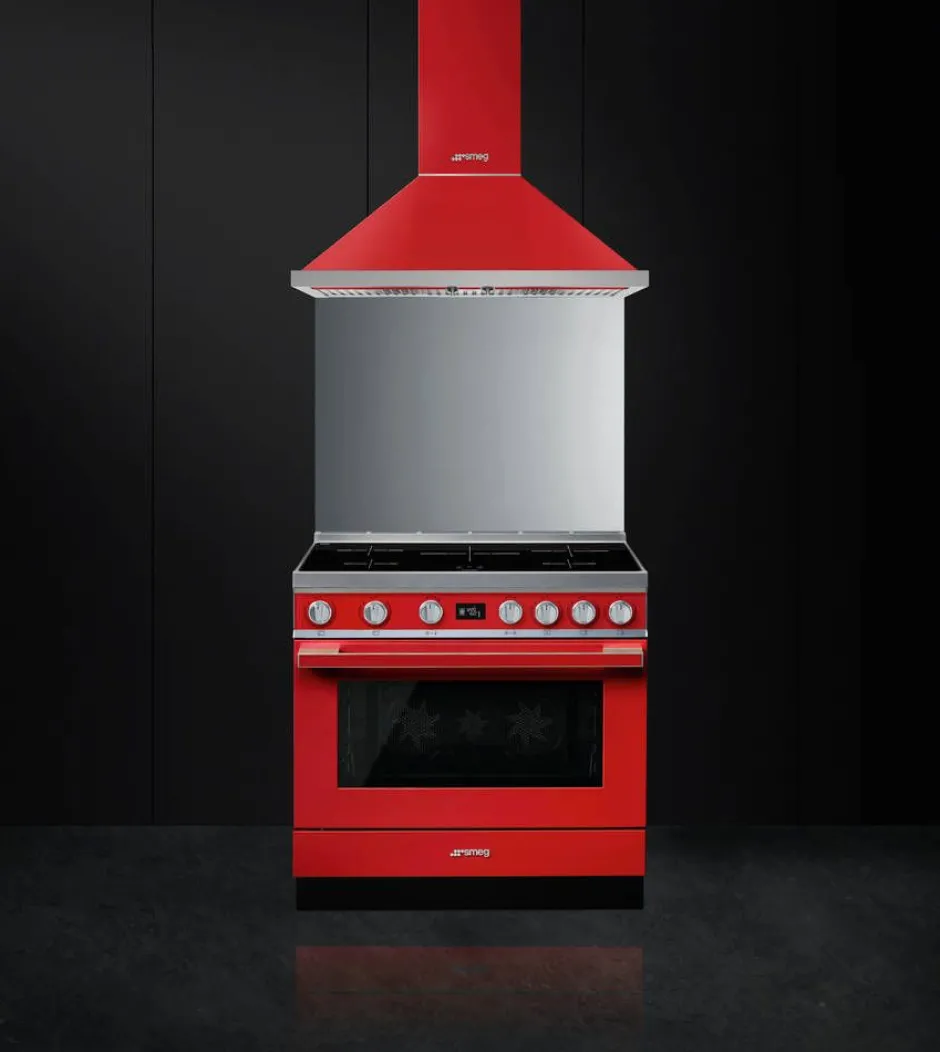 Smeg Uunit Ja Liedet*induktioliesi monitoimiuunilla CPF9IPR Portofino punainen