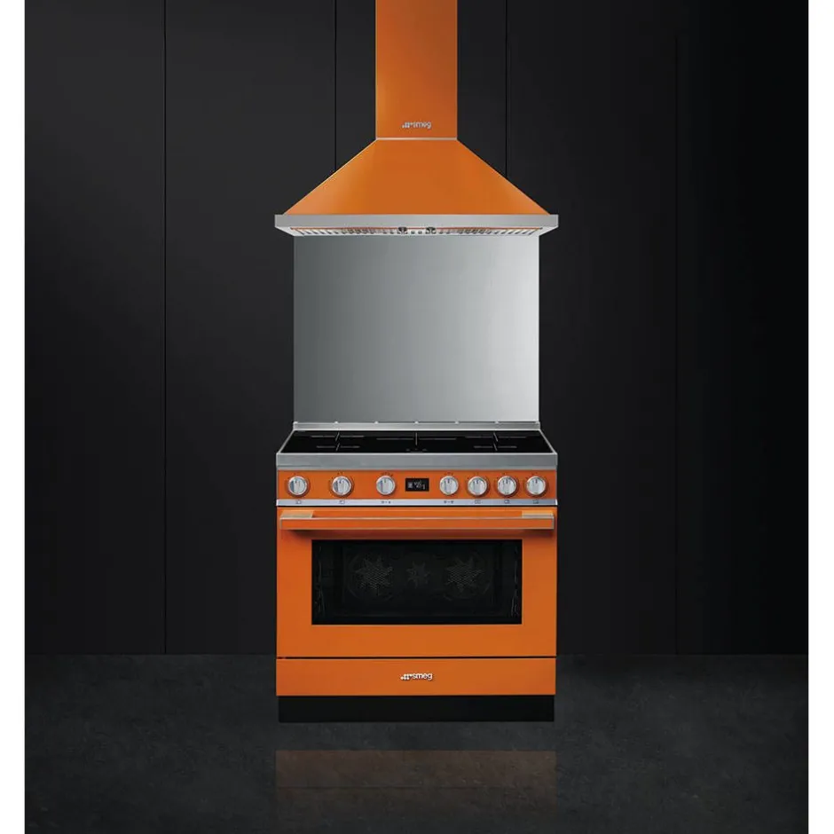 Smeg Uunit Ja Liedet*induktioliesi monitoimiuunilla CPF9IPOR Portofino oranssi