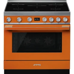 Smeg Uunit Ja Liedet*induktioliesi monitoimiuunilla CPF9IPOR Portofino oranssi